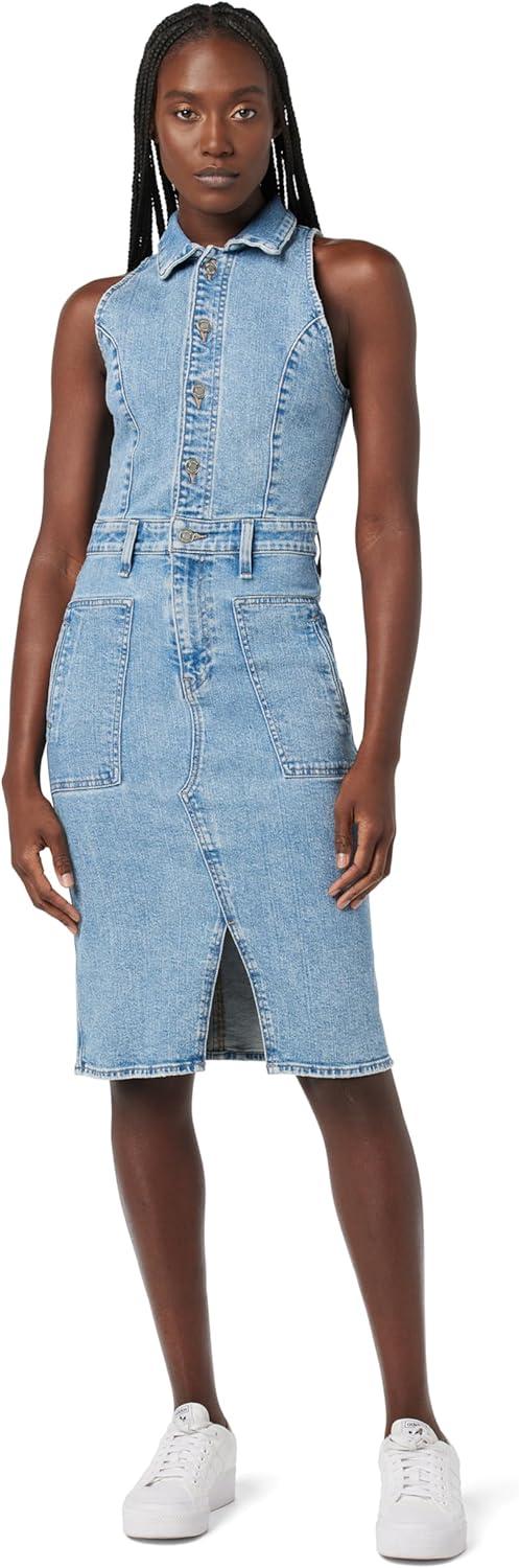 imageHUDSON Womens Sleeveless Collared Halter Utility Dress with PocketsOffsitetpp
