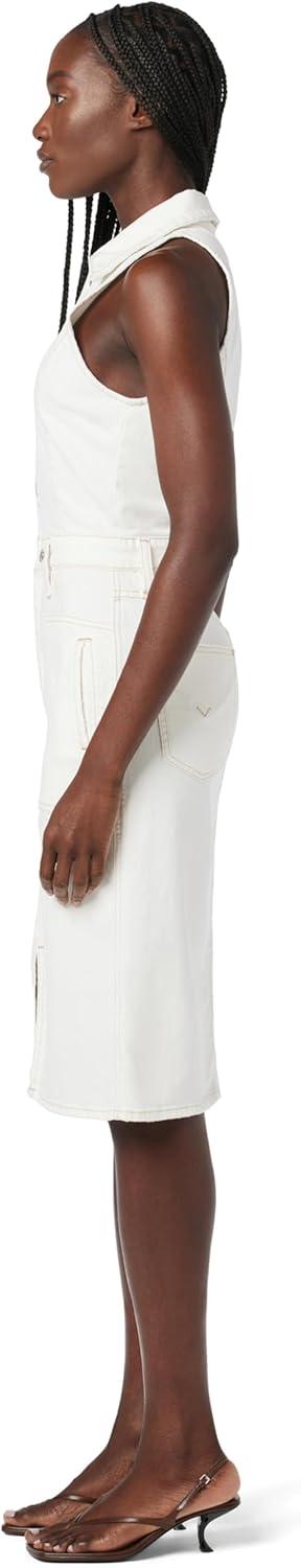 imageHUDSON Womens Sleeveless Collared Halter Utility Dress with PocketsWhisper White