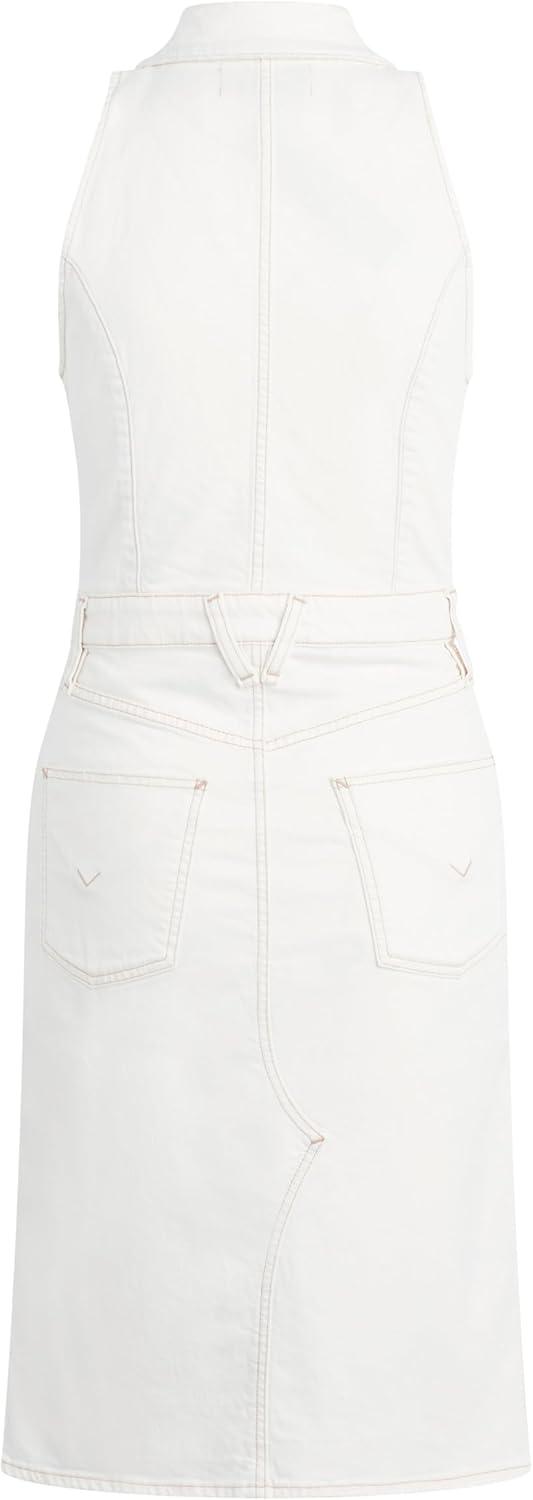 imageHUDSON Womens Sleeveless Collared Halter Utility Dress with PocketsWhisper White