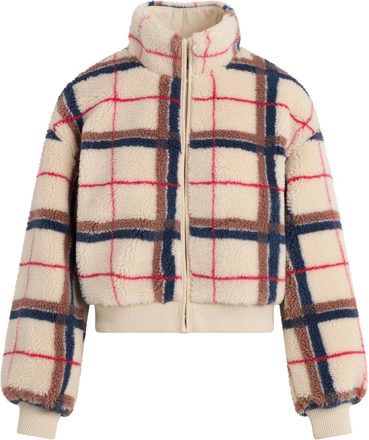 imageHUDSON womens Hook ampamp Eye JacketCreme Plaid