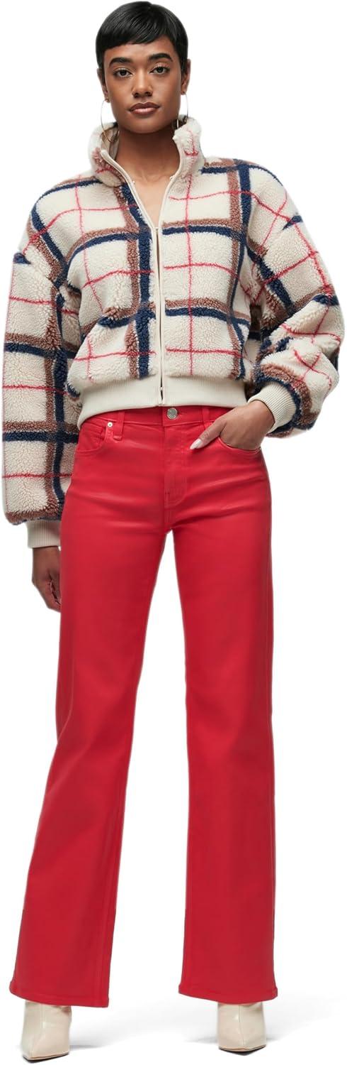 imageHUDSON womens Hook ampamp Eye JacketCreme Plaid