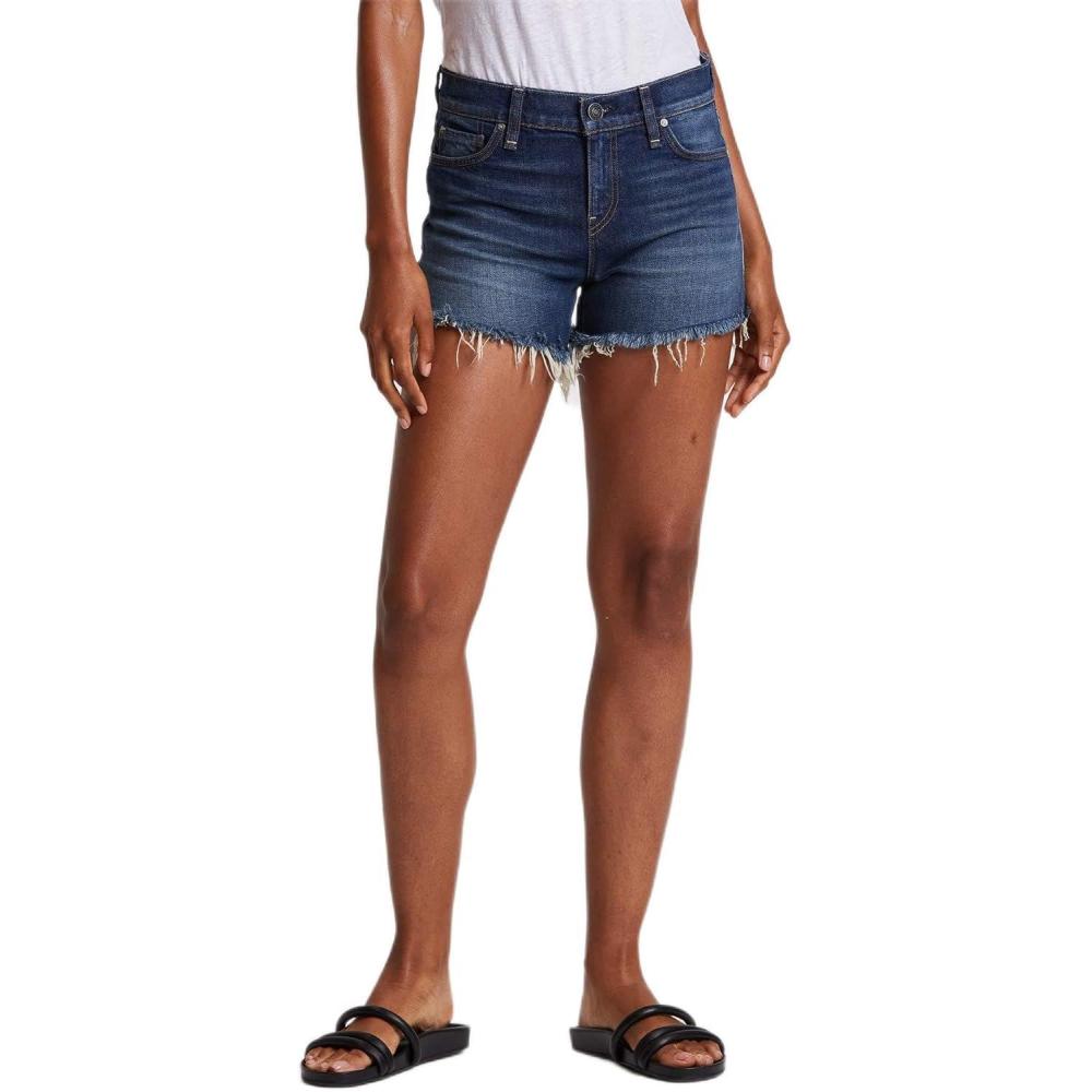 imageHUDSON Womens MidRise Patch Pocket Denim ShortDistance Dark Blue