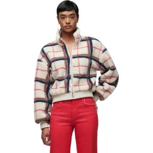 HUDSON womens Hook & Eye Jacket(Creme Plaid)