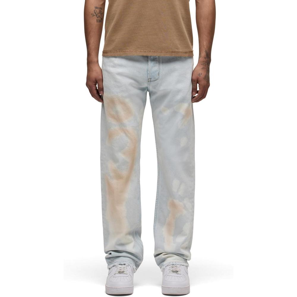 imageHUDSON Mens Wes Straight Leg JeanBleached Cloud