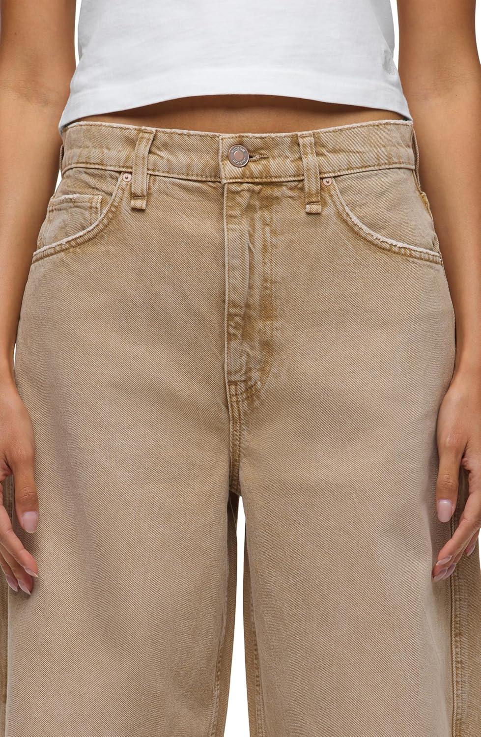 imageHUDSON Womens Bailey Relaxed Barrel JeanBurnt Khaki