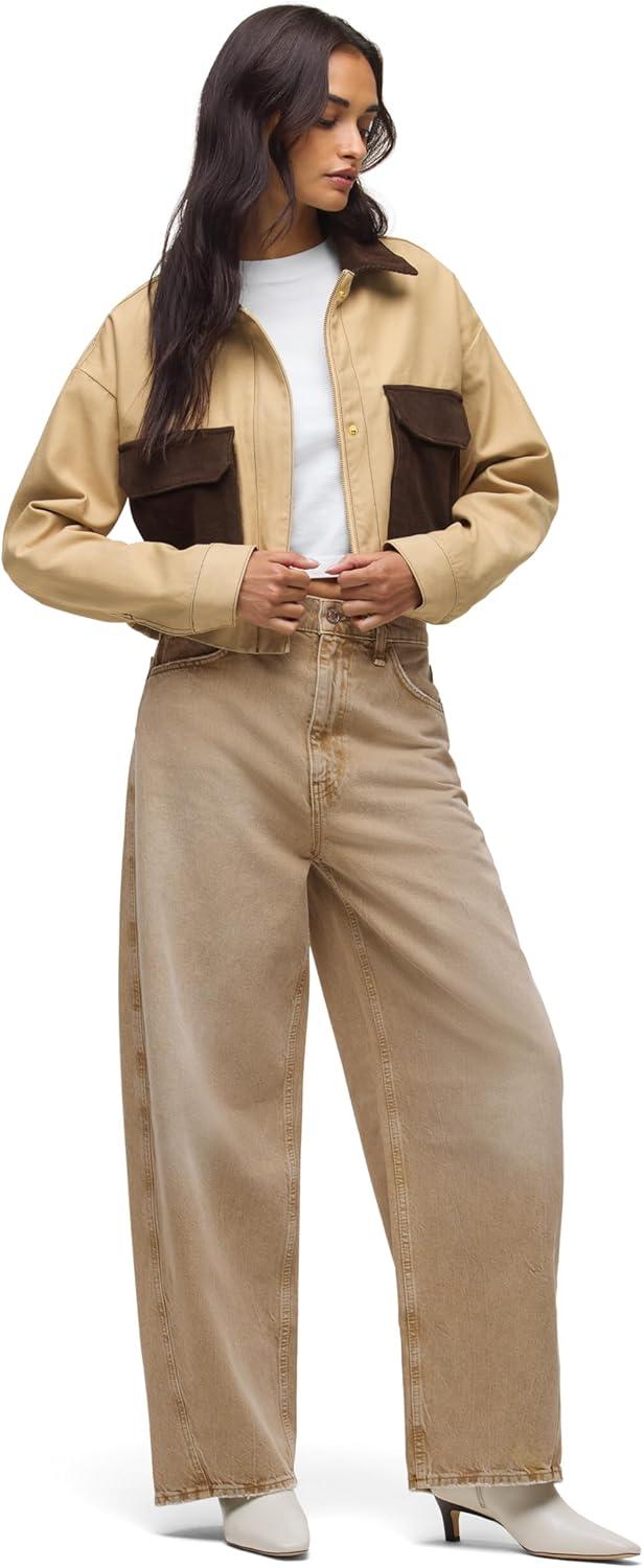 imageHUDSON Womens Bailey Relaxed Barrel JeanBurnt Khaki