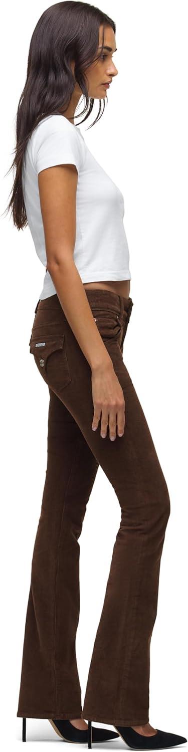 imageHUDSON Womens Beth Mid Rise Baby Bootcut Jean with Back Flap PocketsBlack Coffee Cord