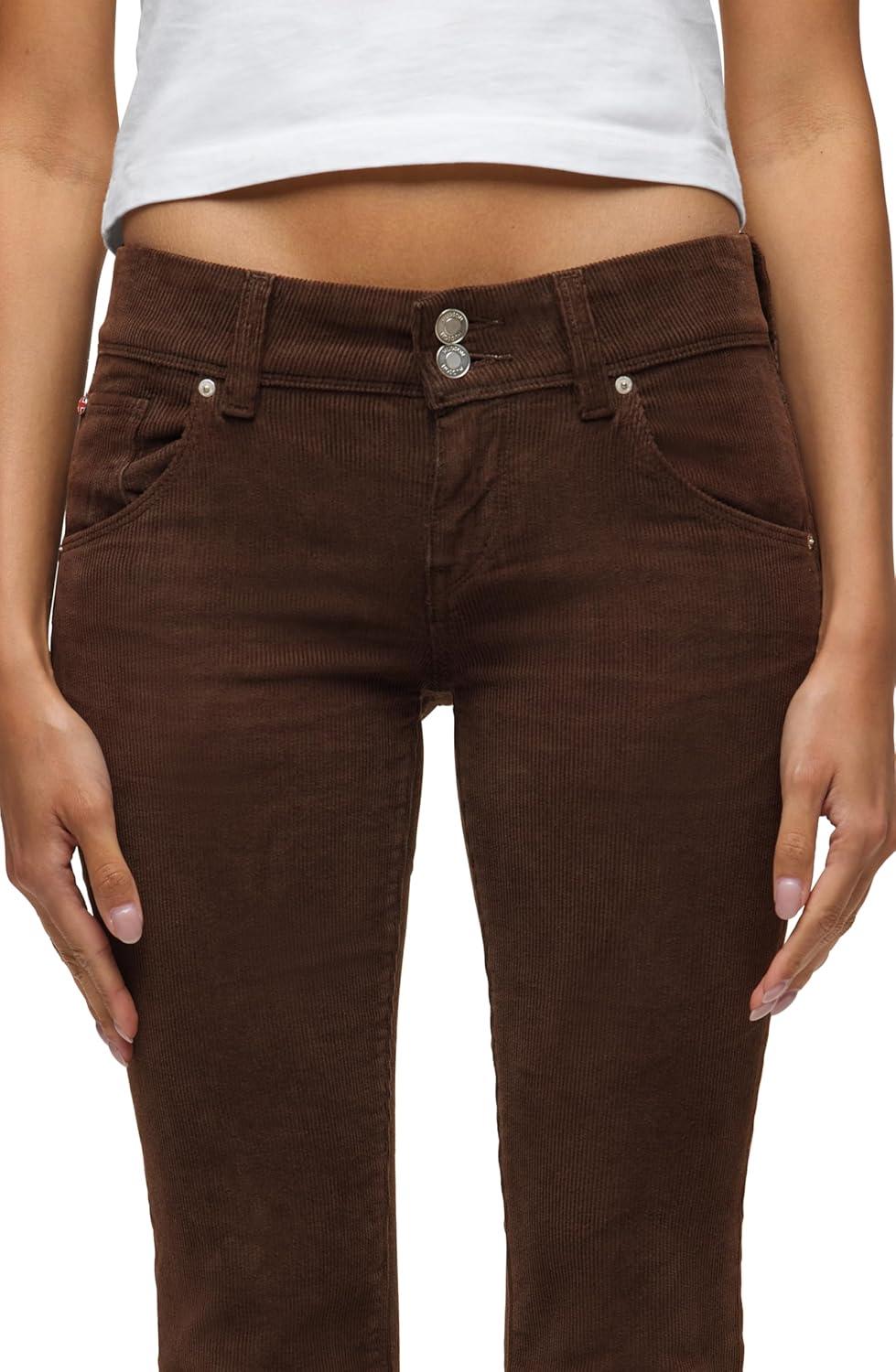 imageHUDSON Womens Beth Mid Rise Baby Bootcut Jean with Back Flap PocketsBlack Coffee Cord