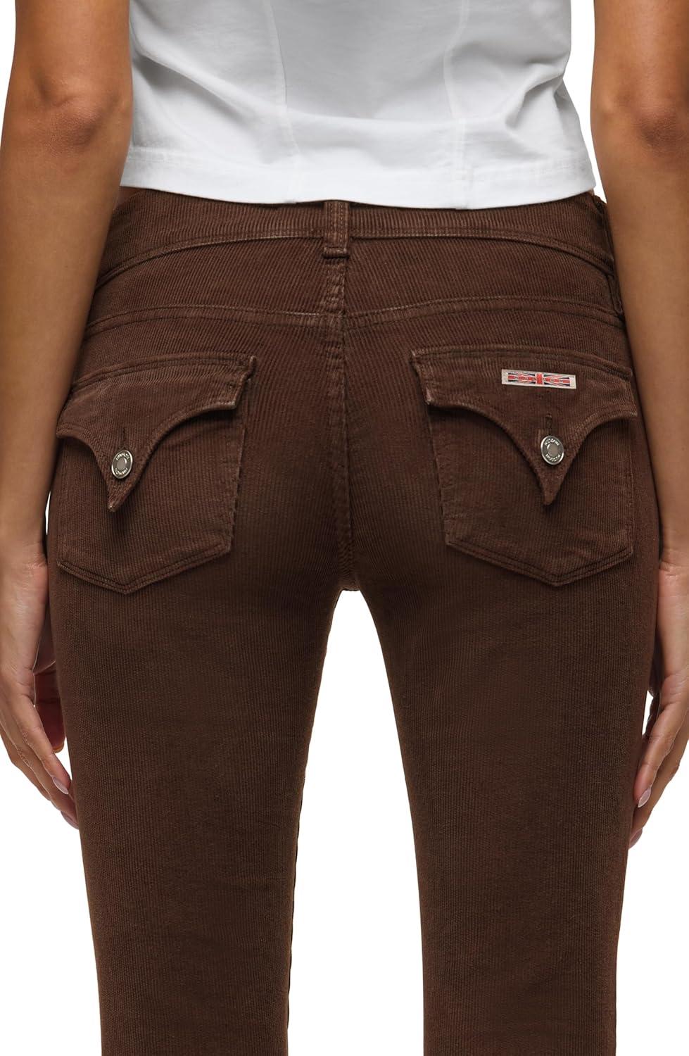 imageHUDSON Womens Beth Mid Rise Baby Bootcut Jean with Back Flap PocketsBlack Coffee Cord