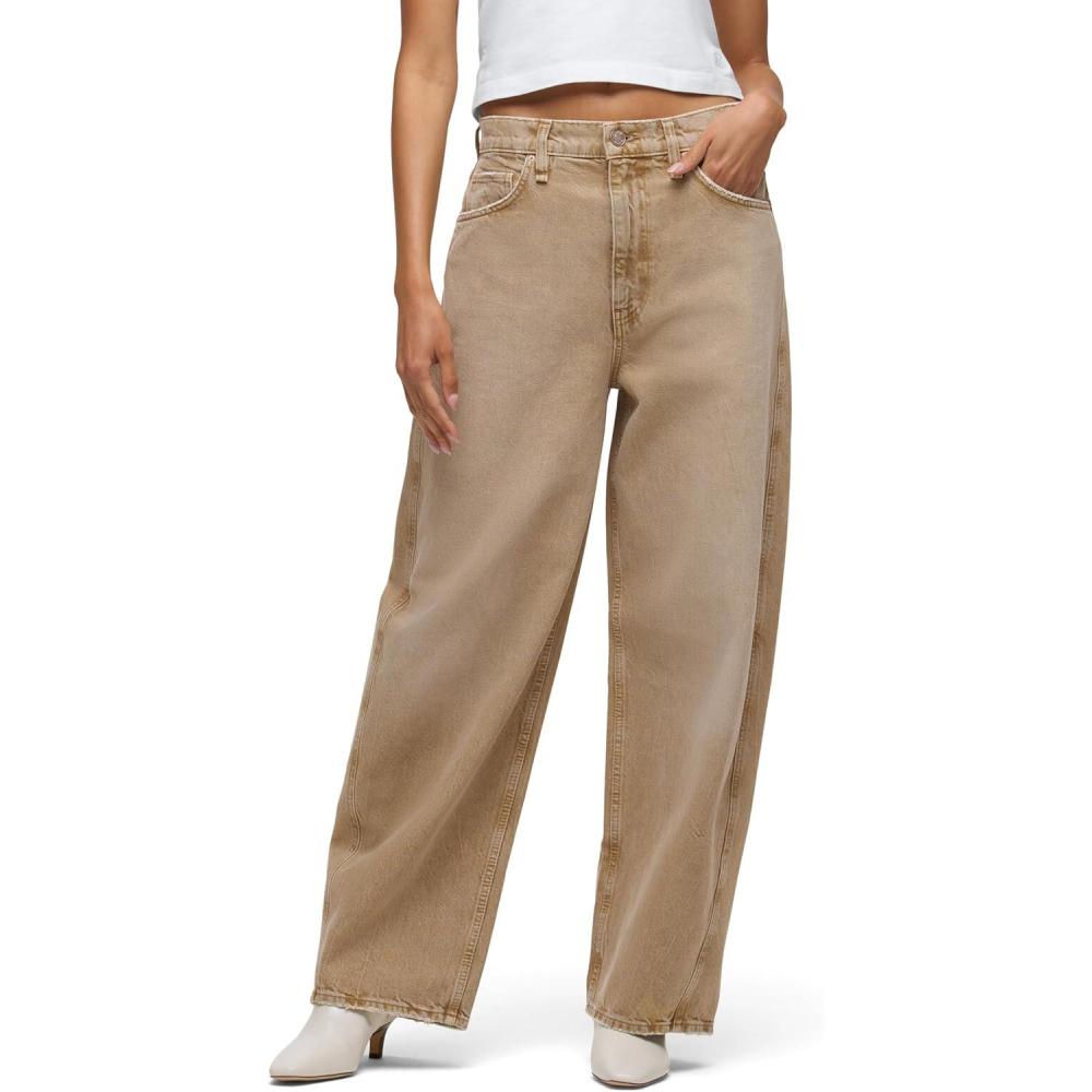 imageHUDSON Womens Bailey Relaxed Barrel JeanBurnt Khaki