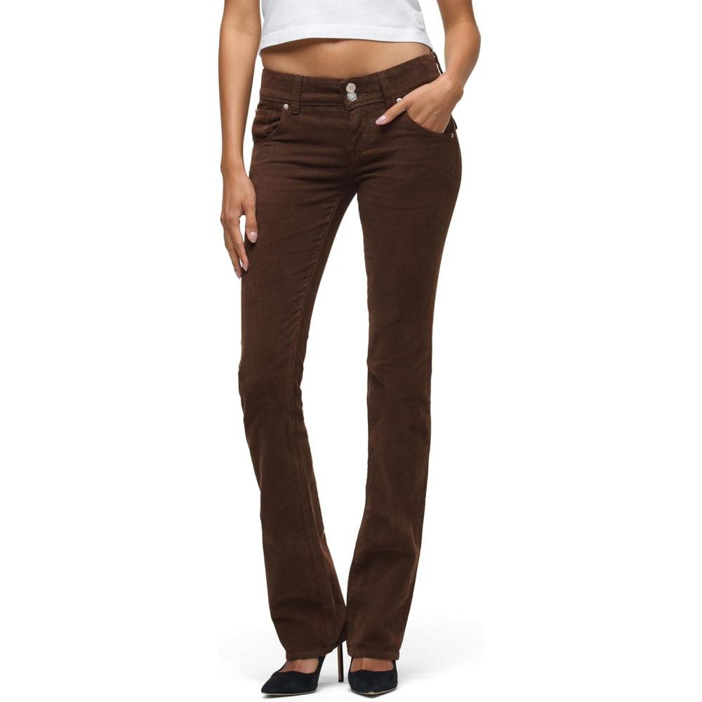 imageHUDSON Womens Beth Mid Rise Baby Bootcut Jean with Back Flap PocketsBlack Coffee Cord