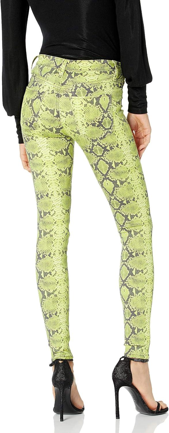 imageHUDSON Womens Nico Mid Rise Super Skinny Ankle JeanChartreuse Python