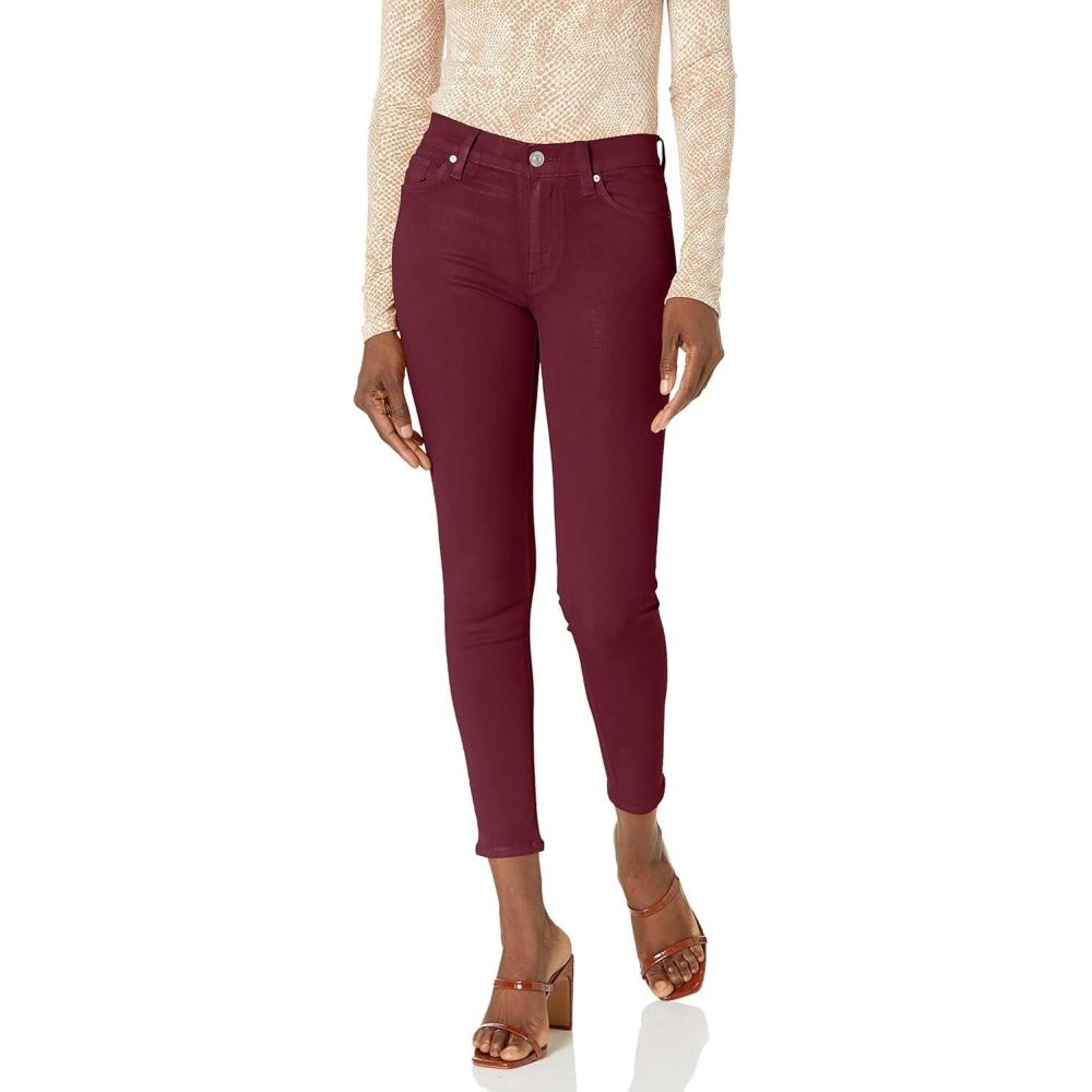 imageHUDSON Womens Nico Mid Rise Super Skinny Ankle JeanCabernet Coated