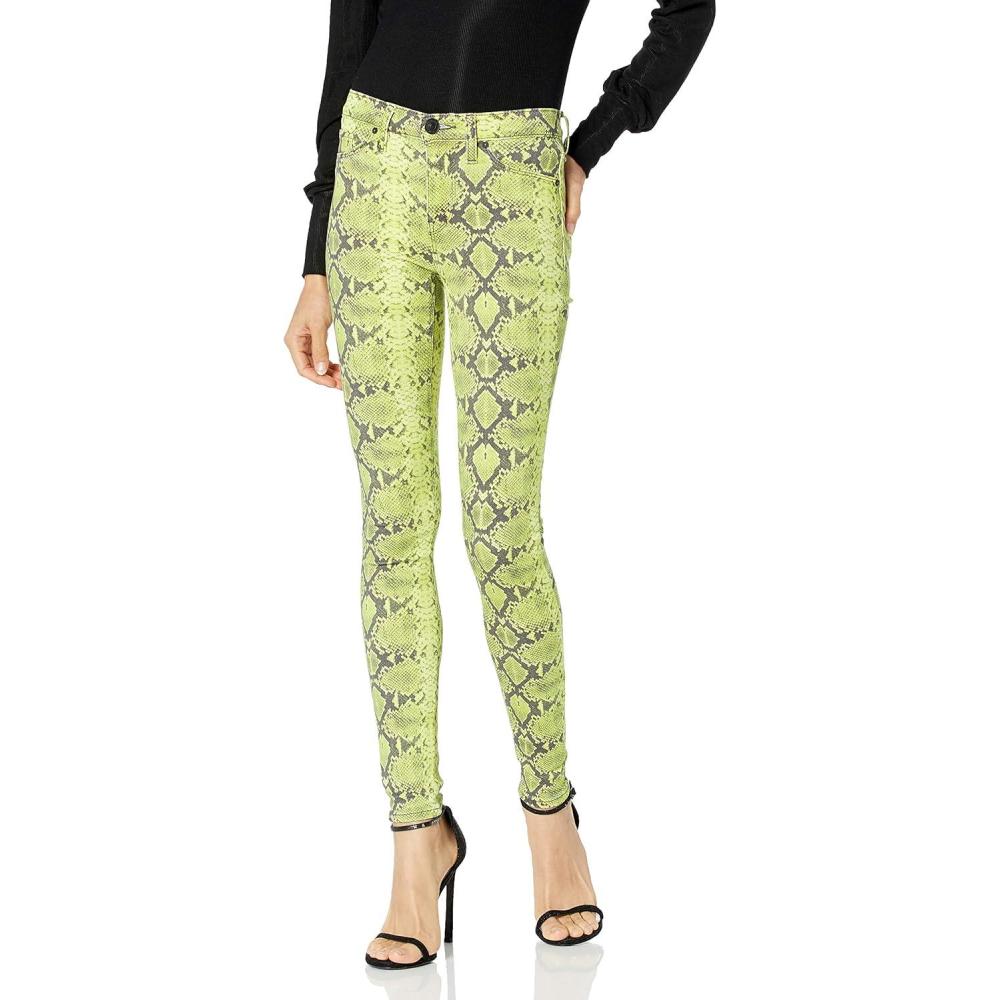 imageHUDSON Womens Nico Mid Rise Super Skinny Ankle JeanChartreuse Python