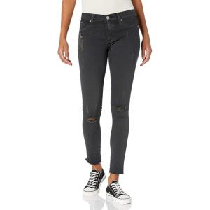 HUDSON Women’s Nico Mid Rise, Super Skinny Ankle Jean(Blackened Charcoal)