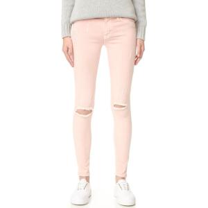 HUDSON Women’s Nico Mid Rise, Super Skinny Jean(Sun Kissed Pink Destructed)
