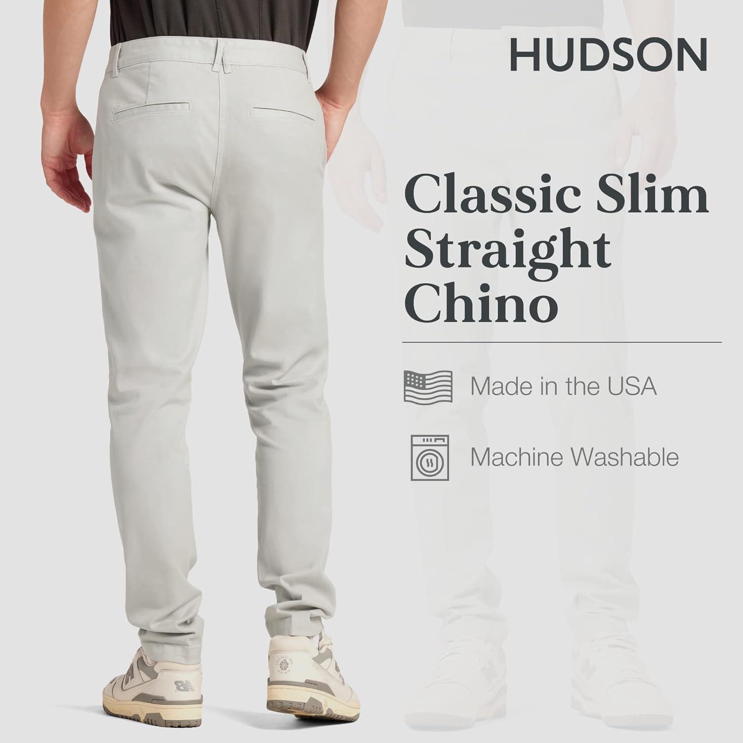 imageHUDSON Mens Classic Slim Straight ChinoGray Mist