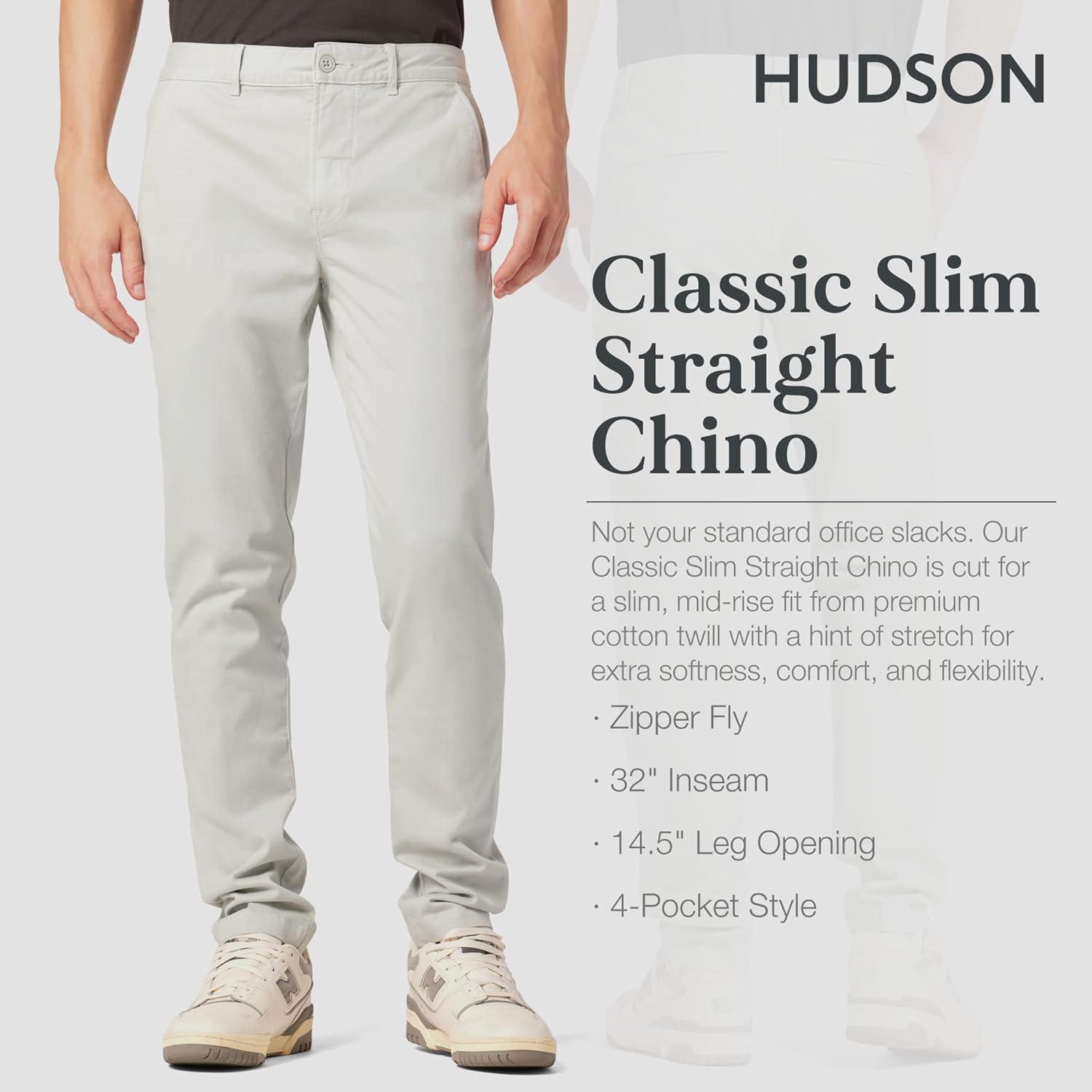 imageHUDSON Mens Classic Slim Straight ChinoGray Mist