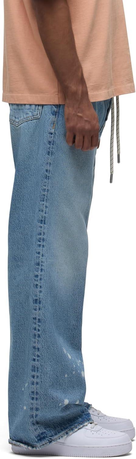 imageHUDSON Mens Luca Loose Fit Wide Leg Denim PantBleached