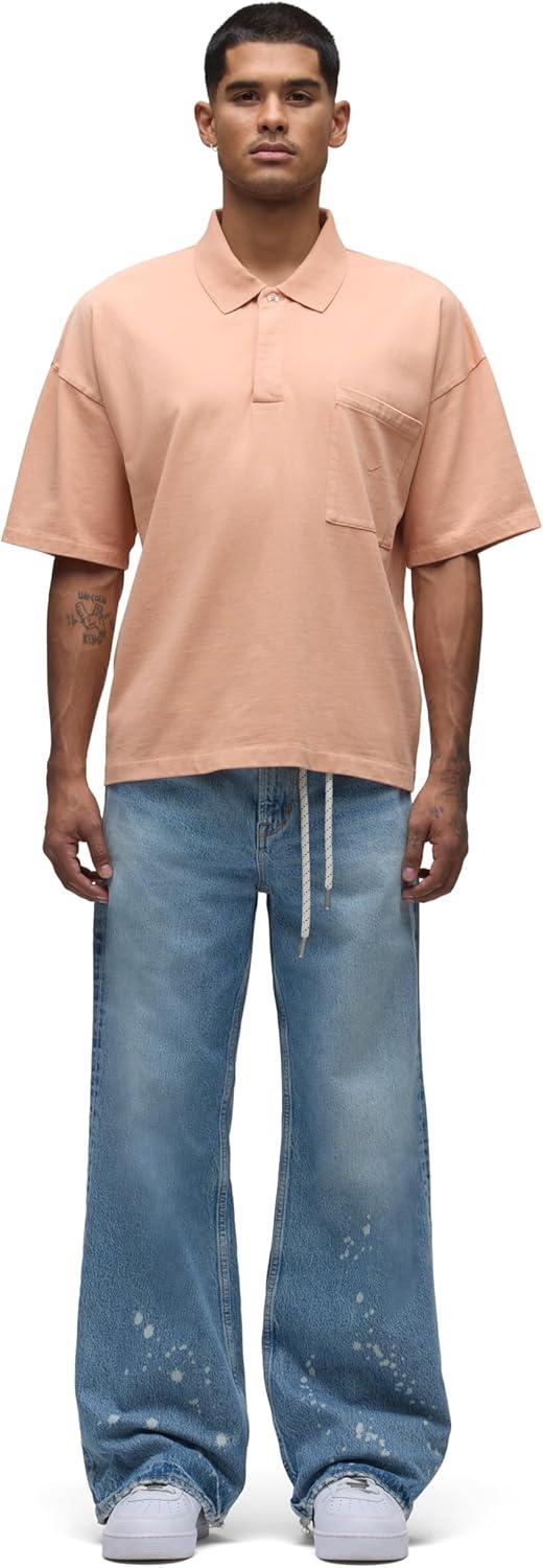 imageHUDSON Mens Luca Loose Fit Wide Leg Denim PantBleached