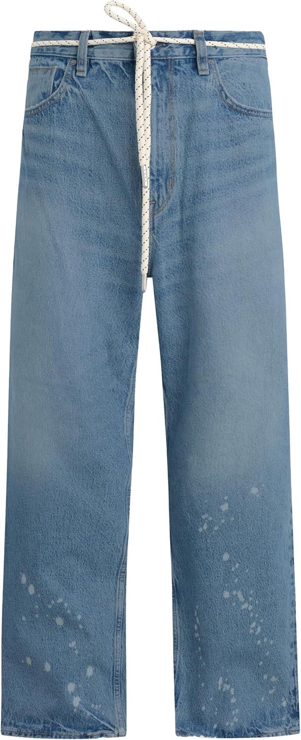 imageHUDSON Mens Luca Loose Fit Wide Leg Denim PantBleached