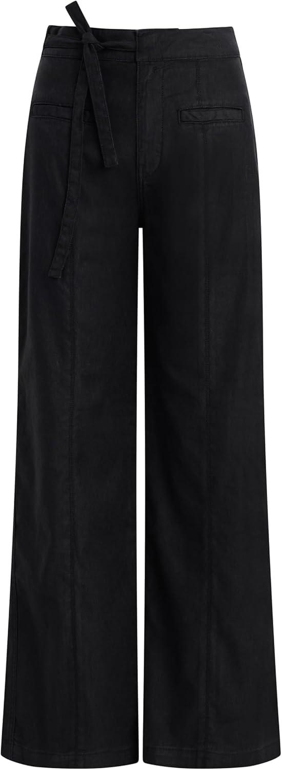 imageHUDSON Womens Tie Waist Wide Leg TrouserBlack Beauty