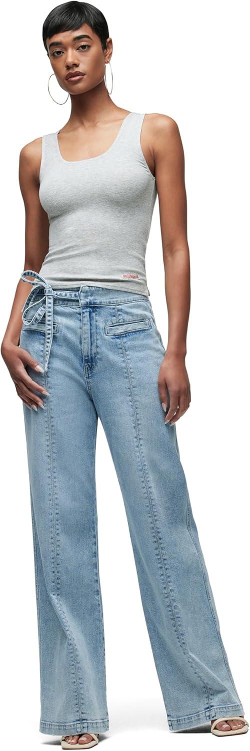 imageHUDSON Womens Tie Waist Wide Leg TrouserDaylight