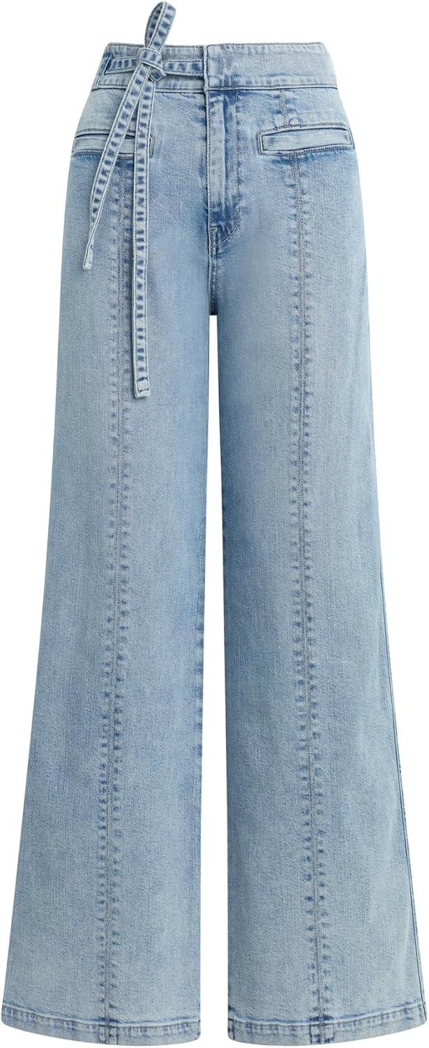 imageHUDSON Womens Tie Waist Wide Leg TrouserDaylight