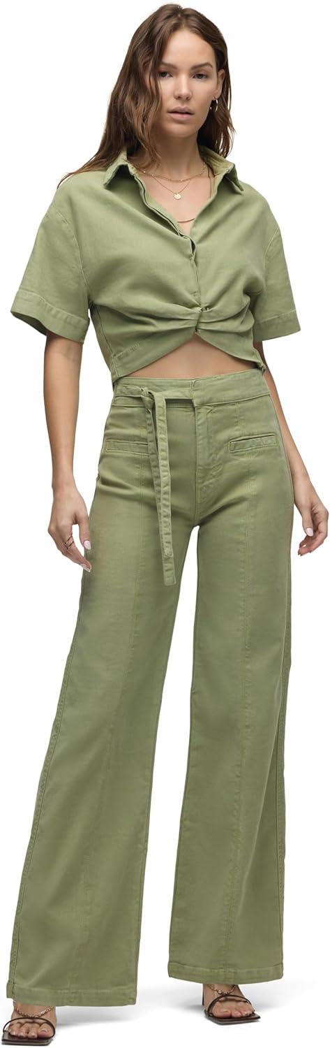 imageHUDSON Womens Tie Waist Wide Leg TrouserSage