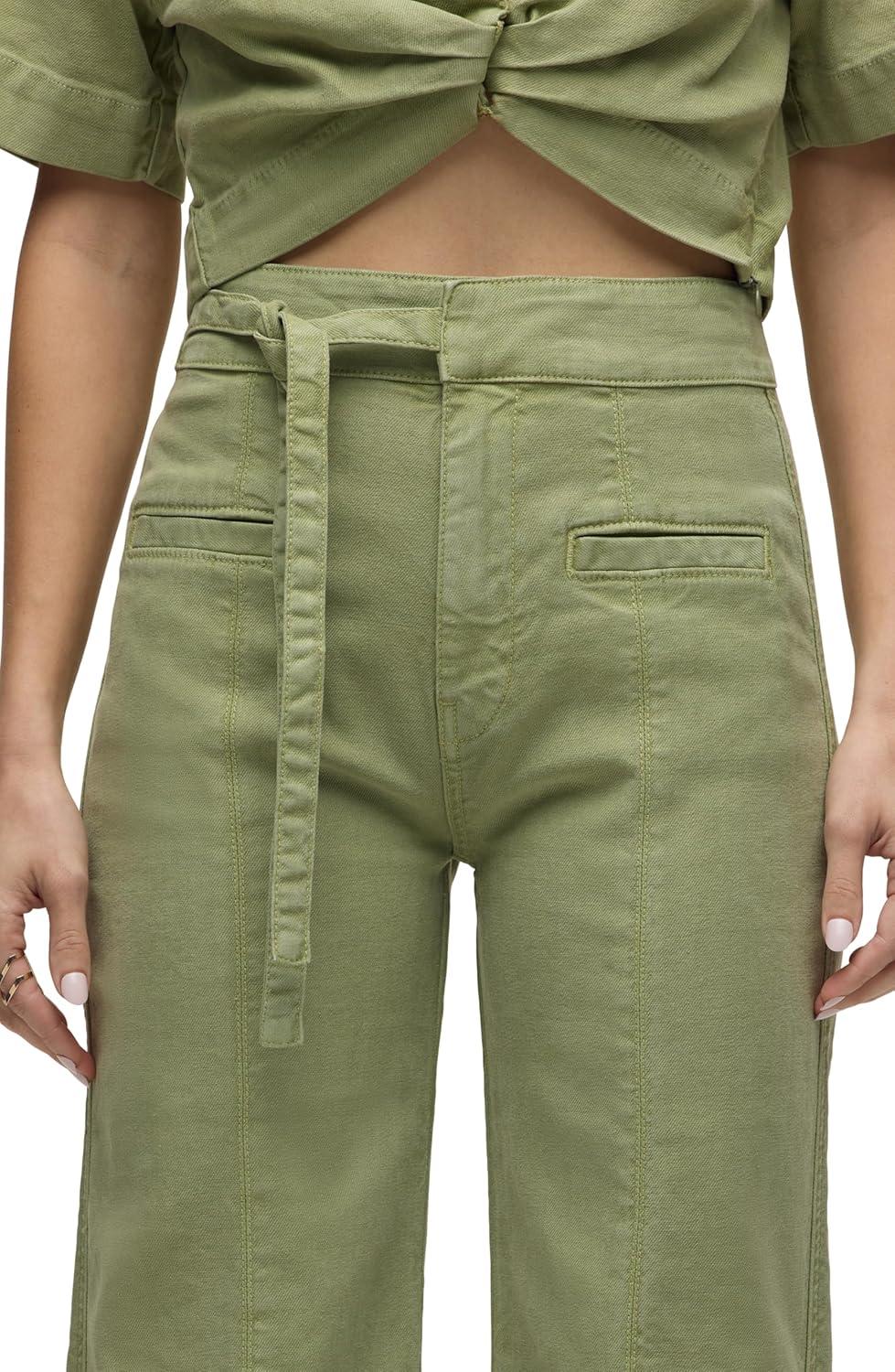 imageHUDSON Womens Tie Waist Wide Leg TrouserSage