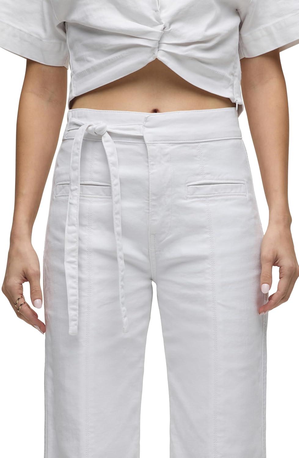 imageHUDSON Womens Tie Waist Wide Leg TrouserWhite