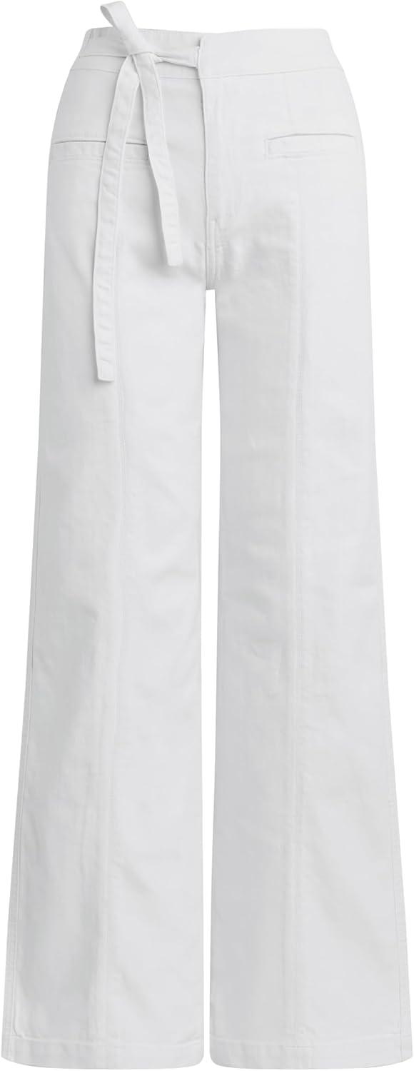 imageHUDSON Womens Tie Waist Wide Leg TrouserWhite
