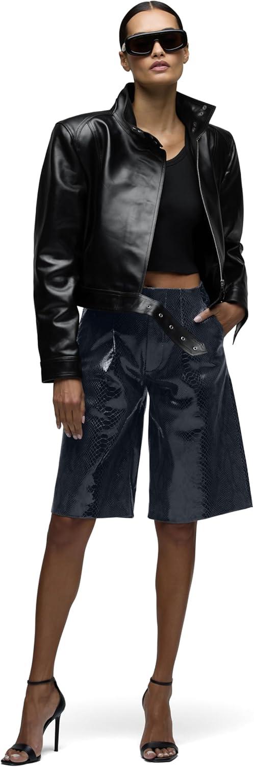 imageHUDSON womens Brooks Nader Sarah Jane Leather JacketJet Black