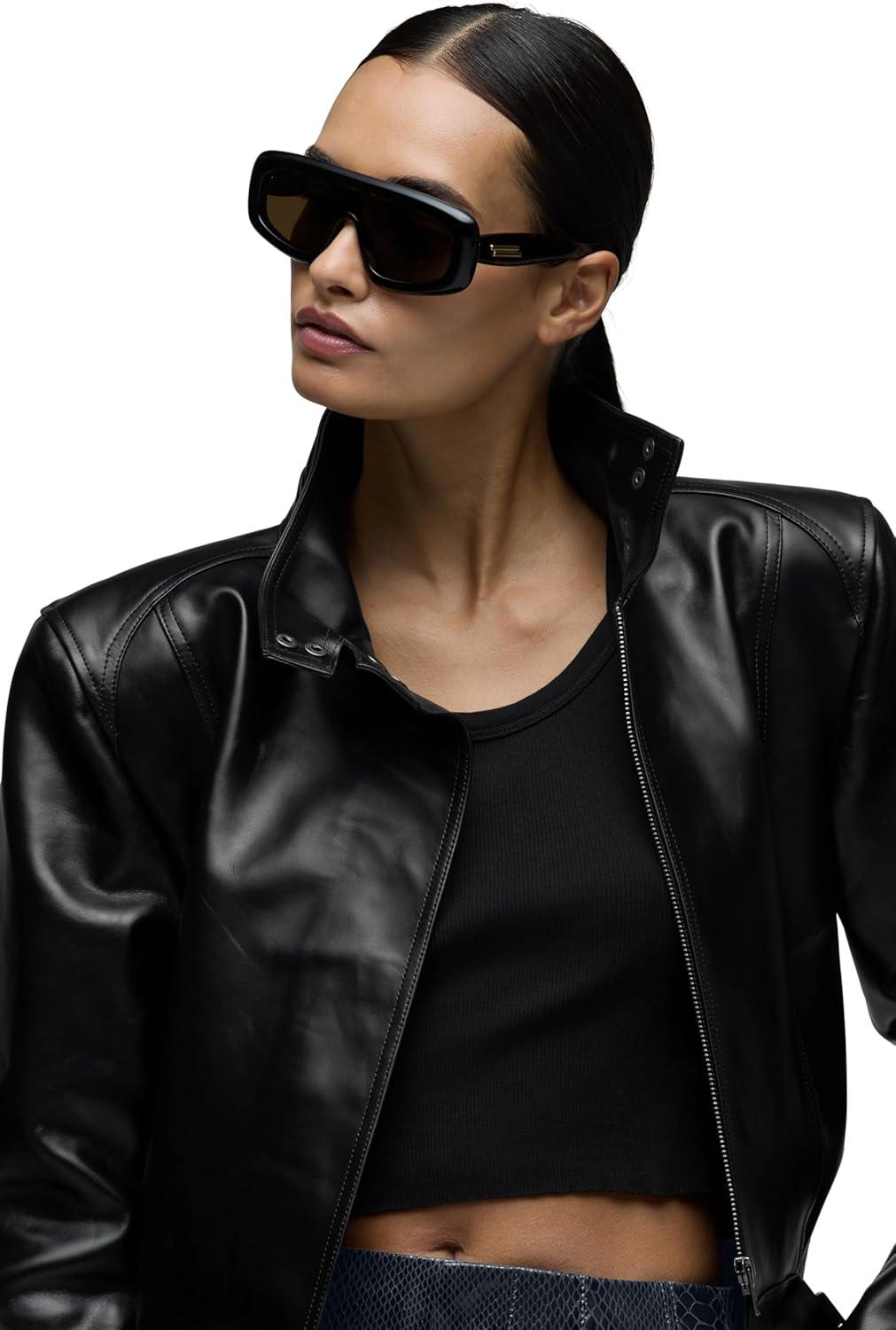 imageHUDSON womens Brooks Nader Sarah Jane Leather JacketJet Black