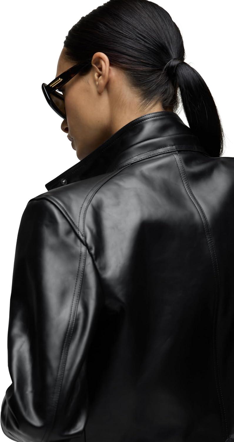 imageHUDSON womens Brooks Nader Sarah Jane Leather JacketJet Black