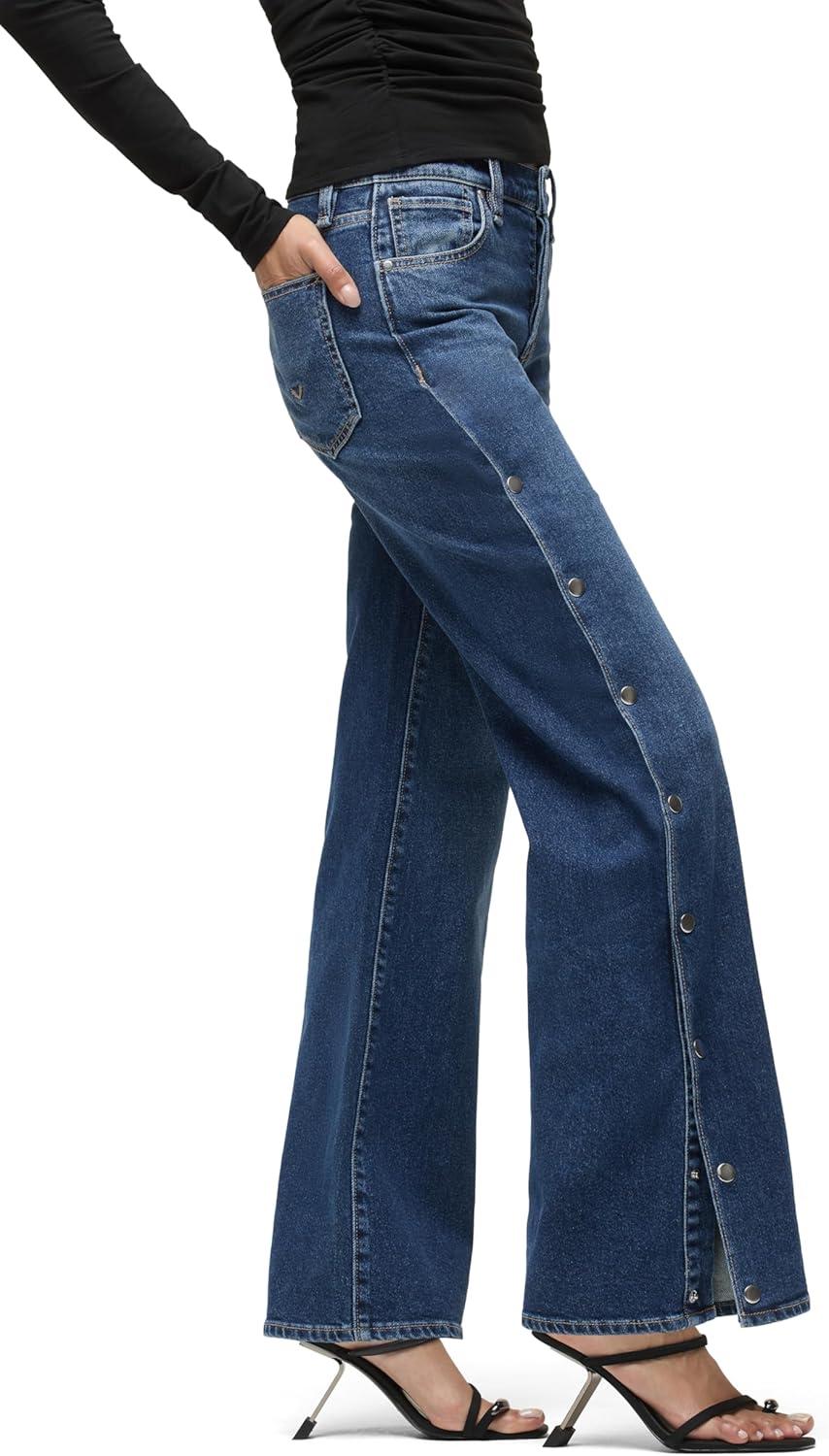 imageHudson Womens Rosie High Rise Wide Leg JeanDeep Ray Side Snaps