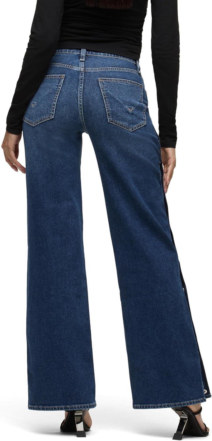 imageHudson Womens Rosie High Rise Wide Leg JeanDeep Ray Side Snaps
