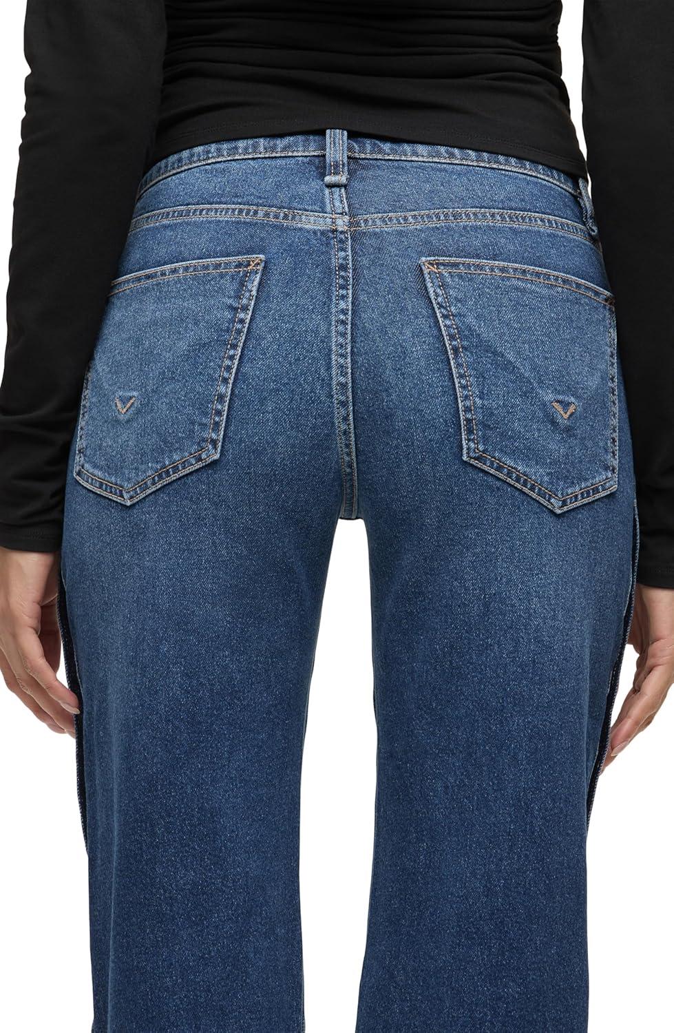 imageHudson Womens Rosie High Rise Wide Leg JeanDeep Ray Side Snaps