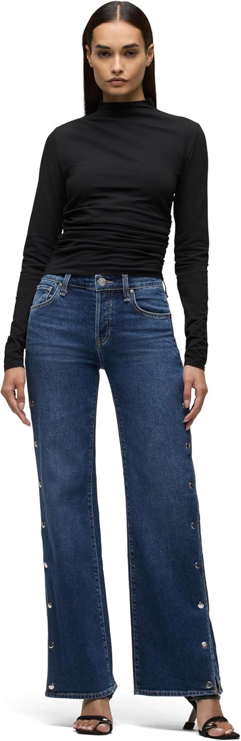 imageHudson Womens Rosie High Rise Wide Leg JeanDeep Ray Side Snaps