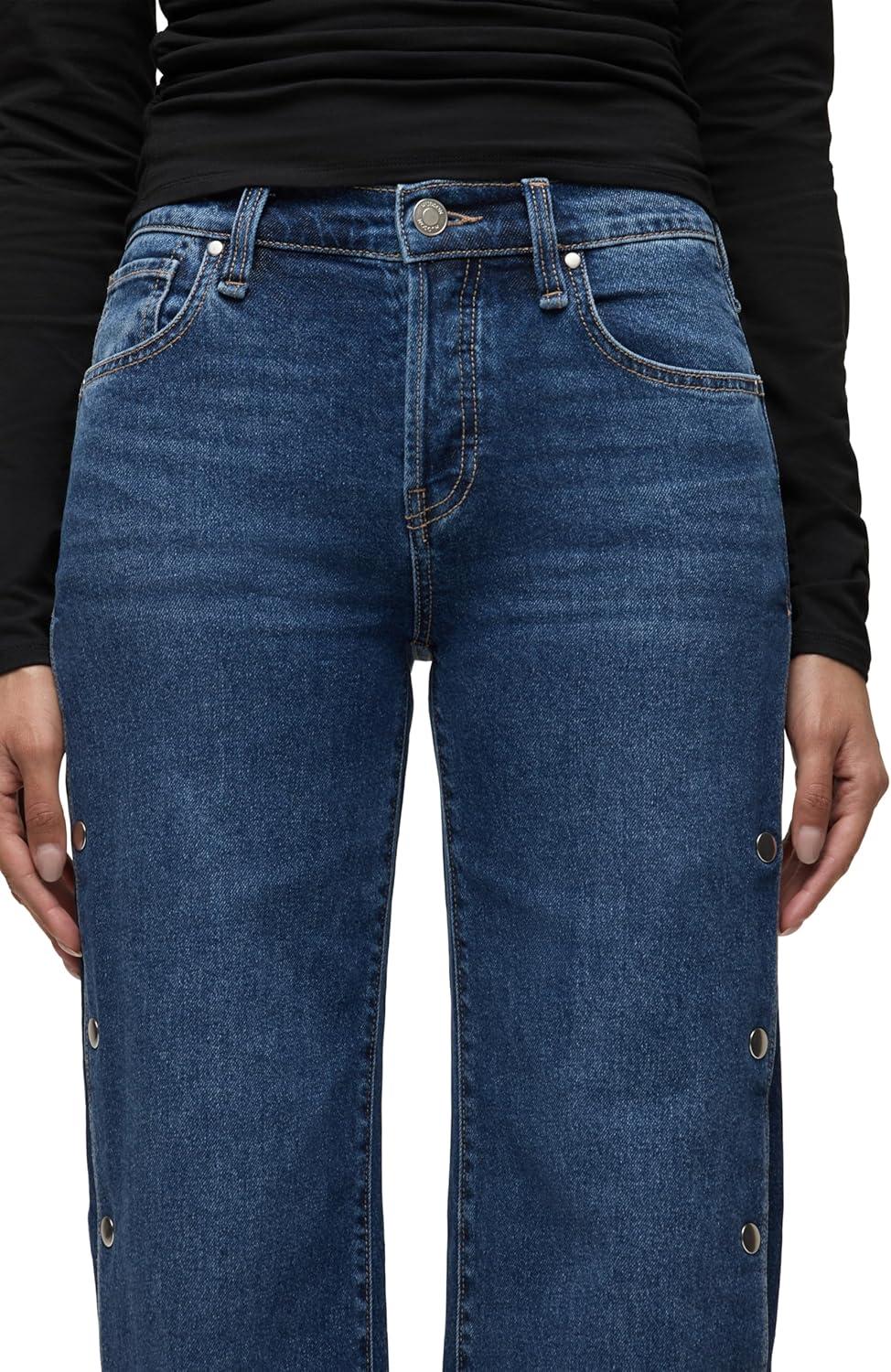 imageHudson Womens Rosie High Rise Wide Leg JeanDeep Ray Side Snaps