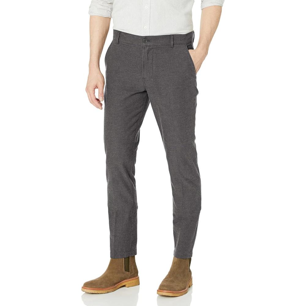 imageHUDSON Mens Classic Slim Straight ChinoDark Heather