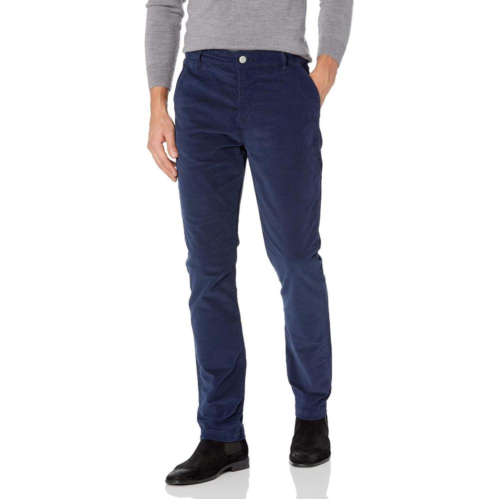 imageHUDSON Mens Classic Slim Straight ChinoFrench Navy