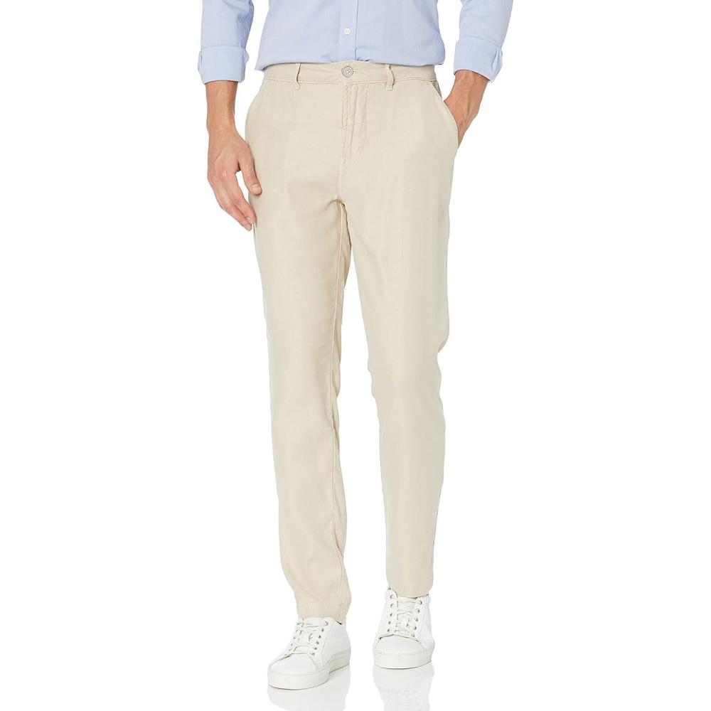 imageHUDSON Mens Classic Slim Straight ChinoLight Sand