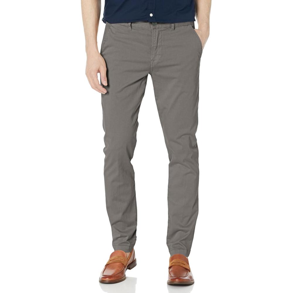 imageHUDSON Mens Classic Slim Straight ChinoMetal
