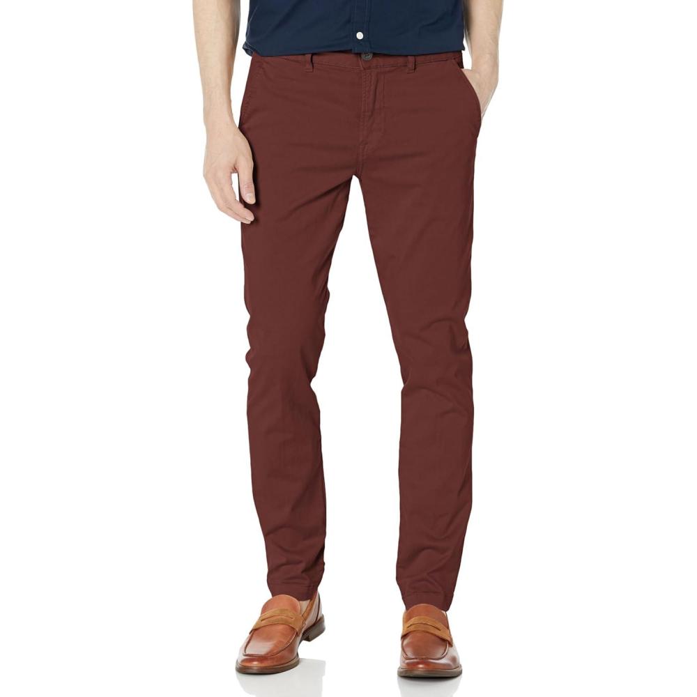 imageHUDSON Mens Classic Slim Straight ChinoRusset