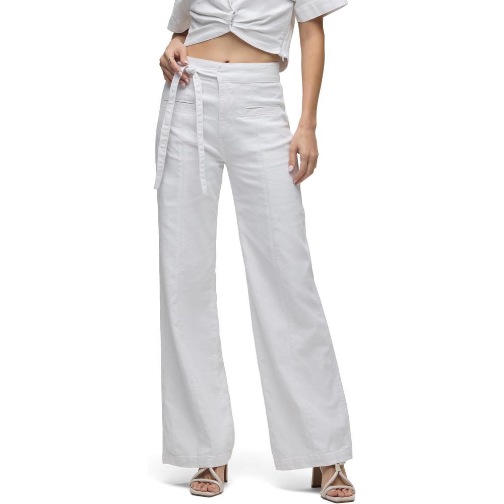 imageHUDSON Womens Tie Waist Wide Leg TrouserWhite