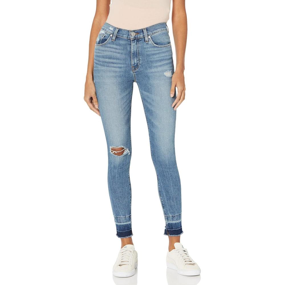 imageHudson Jeans Womens Krista Ankle Skinny Jean with Raw HemRoses
