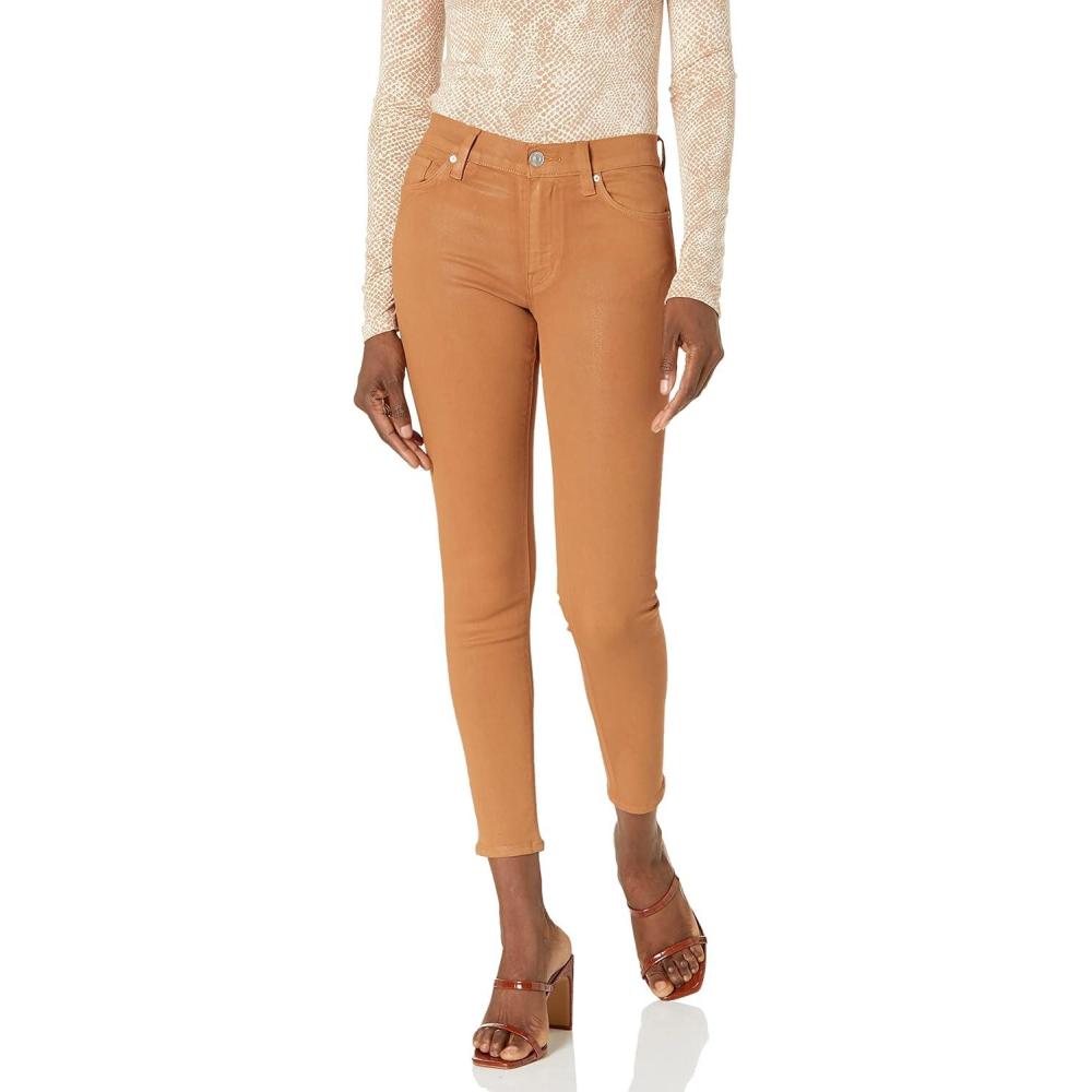 imageHudson Jeans Womens Krista Ankle Skinny Jean with Raw HemTobacco Brown Coat