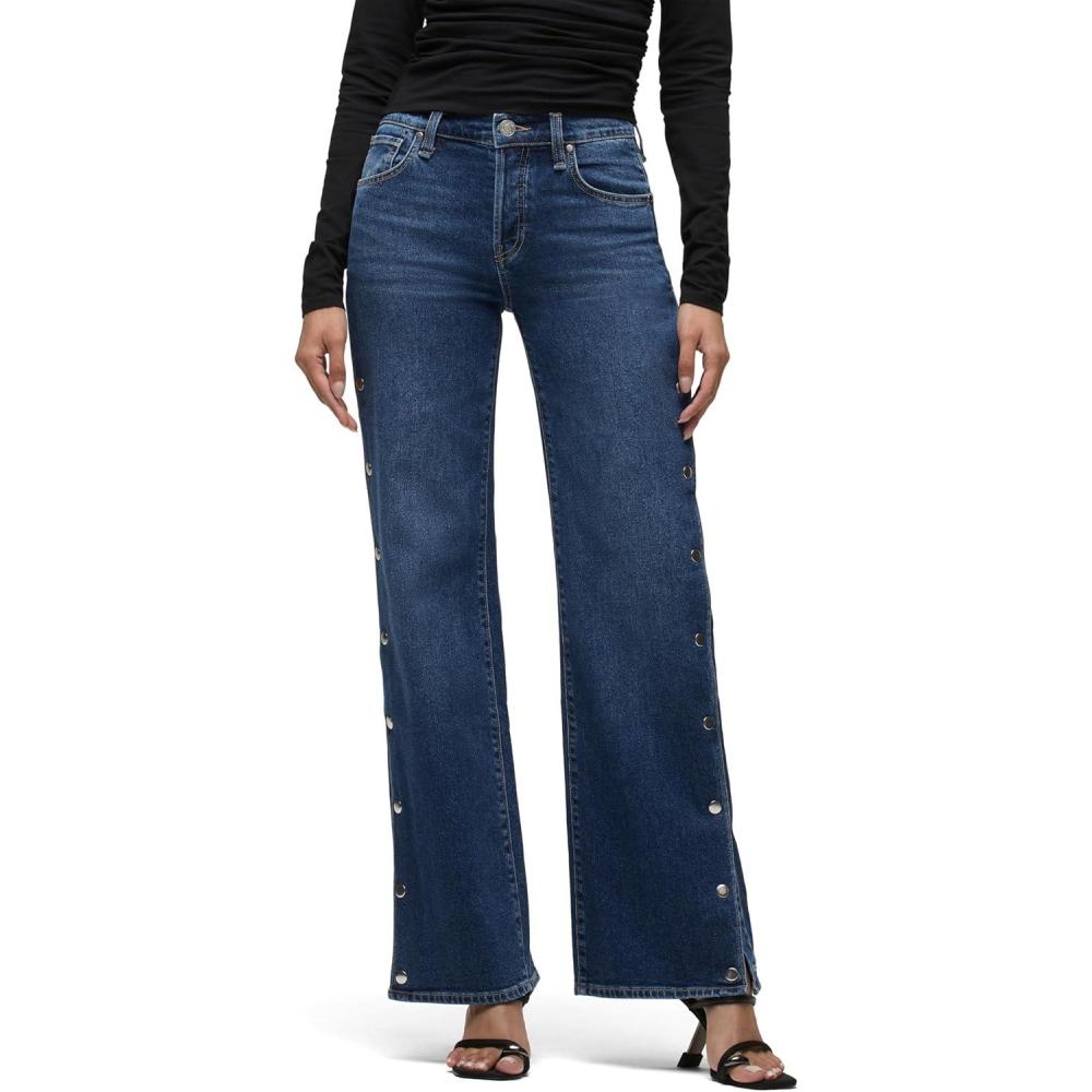 imageHudson Womens Rosie High Rise Wide Leg JeanDeep Ray Side Snaps