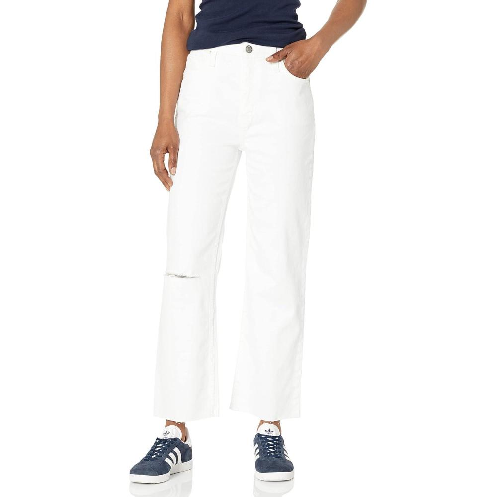 imageHUDSON Jeans Womens Remi High Rise Cropped Straight Leg JeanDest White Shadow